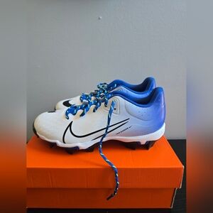 Nike HyperDiamond White and Blue Turfs